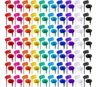 Macarrie 200 Pack Earbuds Bulk Earphones 3.5 mm Classroom Headphones for Adult Assorted Colors Earbud Wired Earphone Without Mic for Adult Office Home Individually Bagged(Colorful)