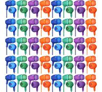Macarrie 200 Pack Earbuds Bulk Earphones 3.5 mm Classroom Headphones for Students Assorted Colors Earbud Wired Earphone Without Mic for School Classroom Student Individually Bagged(Mixed Colors)