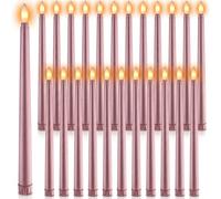 Macarrie 24 Packs Flameless Taper Candles Battery Operated Fake 11 Inch Long Candlelight LED Flameless Candlesticks Flickering Tapered for Summer Fall Wedding(Rose Gold)