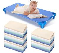 Macarrie 30 Pcs Daycare Cot Sheets for Toddler and Preschool Pure Cotton Breathable Fabric Cot Sheets Standard Daycare Cot Bed Fitted Sheet for Boys and Girls, 51.18'' W x 23.62'' L (Multiple Colors)