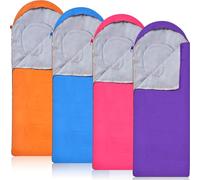 Macarrie 4 Pcs 0 Degree Camping Sleeping Bags Bulk for Adults 4 Season Warm Cold Weather Sleeping Bags with Compression Sack Lightweight Portable Waterproof for Backpacking Hiking Outdoor (Classics)
