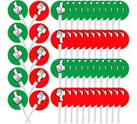 Macarrie 50 Pack Thumbs up Thumbs Down Classroom Voting Paddles Handy Teacher Classroom Event Supplies Plastic Sign Green Red Yes or No Paddles True False Sign for School Student