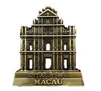 Macau China Fridge Magnet World City 3D Metal Strong Souvenir Tourist Gift Chinese Magnet Hand Made Craft Creative Home and Kitchen Decoration Magnetic Sticker (Macau)
