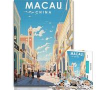 Macau China Travel 1000 Piece Jigsaw Puzzle for Adults And Teenagers,Staycation Kill Time Every Piece Is Unique - Challenging Family Fun Game 38x26cm