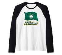 Macau Flag Patriotic Men Women Kids Asian Chinese Raglan Baseball Tee