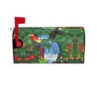 Macaw And Toucan Perching Of American Rainforests Magnetic Mailbox Cover Mailbox Protector Letter Box Flap Easy Install No Tools 21x18 In