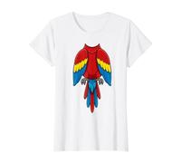 Macaw Costume Body Graphic Funny Bird Halloween Cosplay Value Graphic T-Shirt, Women, White, M