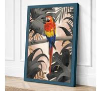 Macaw in Foliage Tropical Canvas Wall Art Print 18x12 Inch