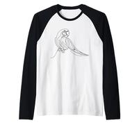 Macaw Line Art Birdwatcher Raglan Baseball Tee