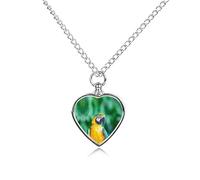 Macaw Parrot Heart Ashes Necklace For Dog/Cat Keepsake Pendant One Size