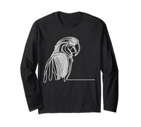 Macaw Parrot Line Art Wildlife Bird Illustration Long Sleeve T-Shirt