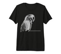 Macaw Parrot Line Art Wildlife Bird Illustration Premium T-Shirt