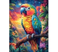 Macaw Parrot with A Colorful Plumage 300 Pieces Premium Jigsaw Puzzle Science Fiction Magical Dream Adult Jigsaws Educational Challenge Mental Exercise Wall Art Winter Rigid Cardboard 30