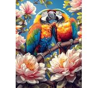 Macaw Parrots in A Tropical Flower Garden 500 Pcs Jigsaw Puzzles Wildlife Pet Puzzles for Adults Teens Fun Family Game Team Building Stress Reducing Autumn Gift Durable Recycled Material 500 PCS