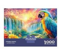 Macaw Perched by A Waterfall 1000 Piece Jigsaw Puzzle Colorful Parrot Great Present for Kids & Adults 38x26cm/1000pcs
