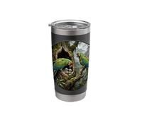 Macaw Soldier Macaw Bird Watcher Jungle Parrots Birds Stainless Steel Insulated Tumbler