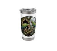Macaw Soldier Macaw Bird Watcher Jungle Parrots Birds Stainless Steel Insulated Tumbler