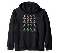 Macaw Species Chart - Types of Macaws Parrot Lovers Zip Hoodie
