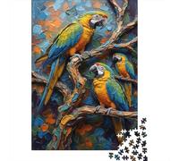 Macaws 1000 Piece Puzzle Home Decor Stress Relief Tropical Jungle for Dad Mum Grandparents Senior Leisure Enthusiasts 38x26cm/1000pcs