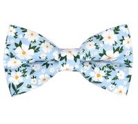 MACBANA Colorful Fun Pattern Pre-Tied Bow Tie Mens Floral Space Adjustable Bowtie, F Light Blue White Floral03, One Size