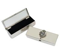 Macbeth Thistle Metal Lipstick Case with Mirror Silver Personalised Engraving Gift 722