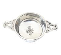 Macbeth Thistle Quaich Scottish Drink Bowl Pewter Stainless Steel Christening 722