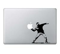 MacBook 13, 15, 17 inch Decal Stickers Sticker Black Banksy Flowers Art for Apple Laptop