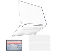 MacBook Air 13 Inch Case 2020 2019 2018 A2337 M1 A2179 A1932 with Touch ID, MacBook Air 2020 Case Laptop Hard Shell + 2 Keyboard Covers + 1 Screen Protector + 1 TouchPad Screen Protector, Clear