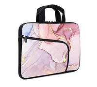 MacBook Air HP Chromebook Case - 11.6" & 12.2" Laptop Sleeve, Neoprene Handle, Two Pockets, Pink Marble