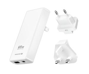 MacBook Laptop GaN 65W Travel Charger USB-C and USB Ports EU / UK / US Plugs