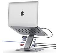 MacBook Pro/Air/Dell/HP/Surface HC 11-in-1 USB C Hub 360° Rotatable Laptop Stand with USB Hub 4K HDMI USB 3.0 PD100W 3.5mm Audio Jack RJ 45 TF/SD Reader Universal Dock