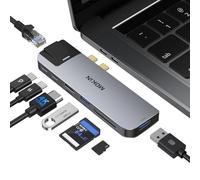 MacBook Pro USB Adapter, USB C Multiport Adapter Hub Mac Dongle for MacBook Pro/Air with 4K HDMI Port, Gigabit ethernet, 2 USB, TF/SD Card Reader, USB-C 100W PD and Thunderbolt 3