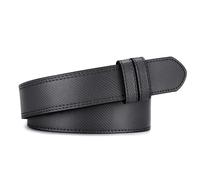 MACBORO Mechanic Belts for Men No Scratch Tsa Approved Non Metal Hypoallergenic Leather Without Buckle Belt, ['Black'], 3XL-Size 43（Length 49"/130cm）