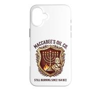 Maccabee's Oil Co. Still Burning Since 164 BCE Menorah Crest Case for iPhone 16 Plus