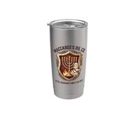 Maccabee's Oil Co. Still Burning Since 164 BCE Menorah Crest Stainless Steel Insulated Tumbler