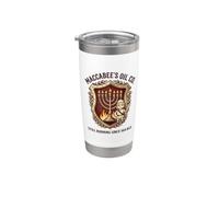 Maccabee's Oil Co. Still Burning Since 164 BCE Menorah Crest Stainless Steel Insulated Tumbler