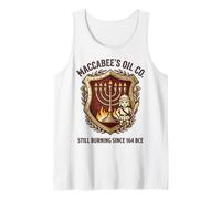 Maccabee's Oil Co. Still Burning Since 164 BCE Menorah Crest Tank Top