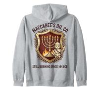 Maccabee's Oil Co. Still Burning Since 164 BCE Menorah Crest Zip Hoodie