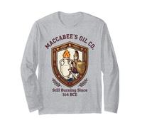 Maccabee's Oil Co. Still Burning Since 164 BCE Shield Emblem Long Sleeve T-Shirt