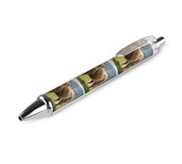 maccbn 1 PCS 0.5mm Retractable Gel Pen Smooth Liquid Black Ink Scottish Cattle Rollerball Pens with Ergonomic Comfort Grip Quick-Dry & Smudge-Free Refillable Office Writing Pens for Professionals