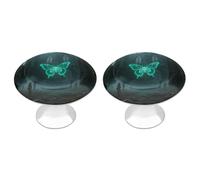 maccbn 2 Pack 1.1" Round Skeleton Butterfly Drawer Knob Stainless Steel Kitchen Cabinet Knob Pulls with Screws Hardware Decorative Handles Knobs for Dresser Cupboard Closet Door Wardrobe Easy Install