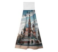 maccbn 2 Pack Quick Dry Kitchen Hand Towels with Loop Soft St Basil Cathedral in Moscow Dish Towels for Washing Dishes Absorbent & Lightweight Hanging Washcloths for Bathroom Sink Countertop Cleaning