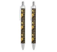 maccbn 2 PCS 0.5mm Retractable Gel Pen Smooth Liquid Black Ink Gold Musical Note Rollerball Pens with Ergonomic Comfort Grip Quick-Dry & Smudge-Free Refillable Office Writing Pens for Professionals