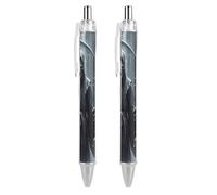 maccbn 2 PCS 0.5mm Retractable Gel Pen Smooth Liquid Black Ink Grim Reaper Rollerball Pens with Ergonomic Comfort Grip Quick-Dry & Smudge-Free Refillable Office Writing Pens for Professionals