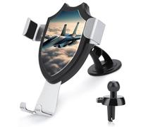 maccbn 3 in 1 Universal Car Phone Mount Adjustable Suction Cup Aircraft Fighter Jets Cell Phone Holder with Metal Hook Clip for Vent Windshield Dashboard Car Accessories Auto Interior Decoration Gift
