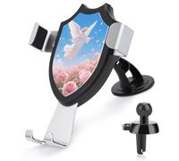 maccbn 3 in 1 Universal Car Phone Mount Adjustable Suction Cup Angel and Roses Cell Phone Holder with Metal Hook Clip for Vent Windshield Dashboard Car Accessories Auto Interior Decoration Gift