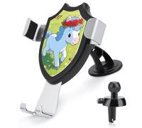 maccbn 3 in 1 Universal Car Phone Mount Adjustable Suction Cup Beautiful Horses Cell Phone Holder with Metal Hook Clip for Vent Windshield Dashboard Car Accessories Auto Interior Decoration Gift