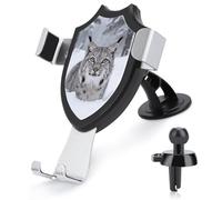 maccbn 3 in 1 Universal Car Phone Mount Adjustable Suction Cup Canadian Lynx Cell Phone Holder with Metal Hook Clip for Vent Windshield Dashboard Car Accessories Auto Interior Decoration Gift