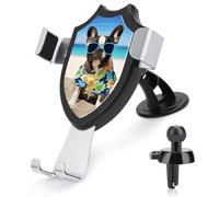 maccbn 3 in 1 Universal Car Phone Mount Adjustable Suction Cup French Bulldog Summer Cell Phone Holder with Metal Hook Clip for Vent Windshield Dashboard Car Accessories Auto Interior Decoration Gift