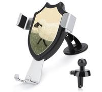 maccbn 3 in 1 Universal Car Phone Mount Adjustable Suction Cup Hand Drawn Sheep Cell Phone Holder with Metal Hook Clip for Vent Windshield Dashboard Car Accessories Auto Interior Decoration Gift